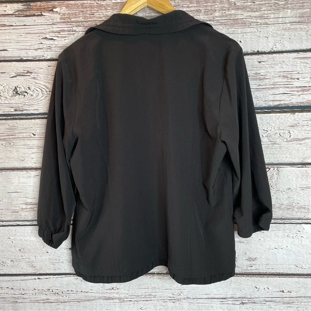 Zenergy by Chico’s 2 Women’s Size Large Black Lightweight Full‎ Zip Jacket EUC